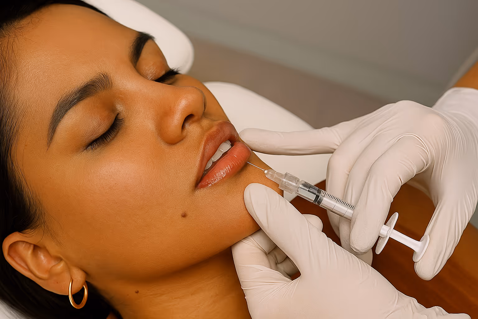 Lip filler injection procedure
