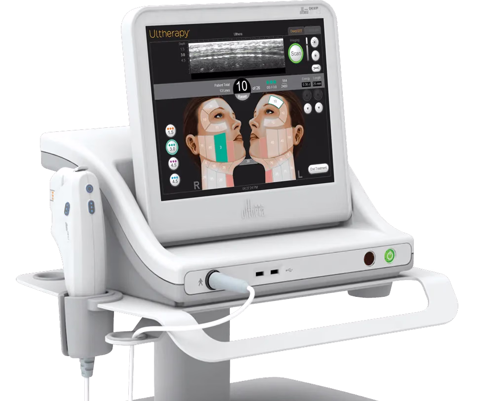 Ultherapy ultrasound treatment illustration